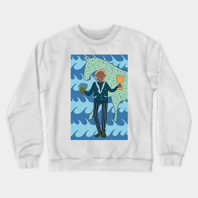 Knight of Cups Crewneck Sweatshirt by BeautyInDestruction